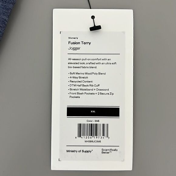 NWT Ministry Of Supply Women’s Fusion Terry Jogger in Indigo Heather Size XXL - Picture 9 of 15